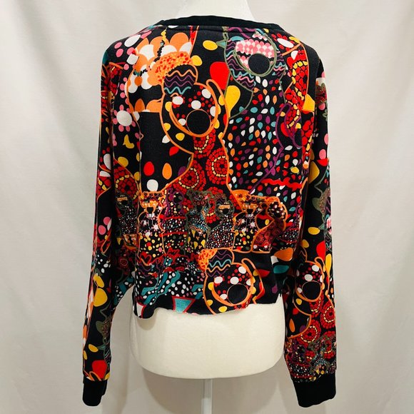 Adidas Multi-Colored Long Sleeve Cropped Sweatshirt in Women's Size S - Picture 8 of 8